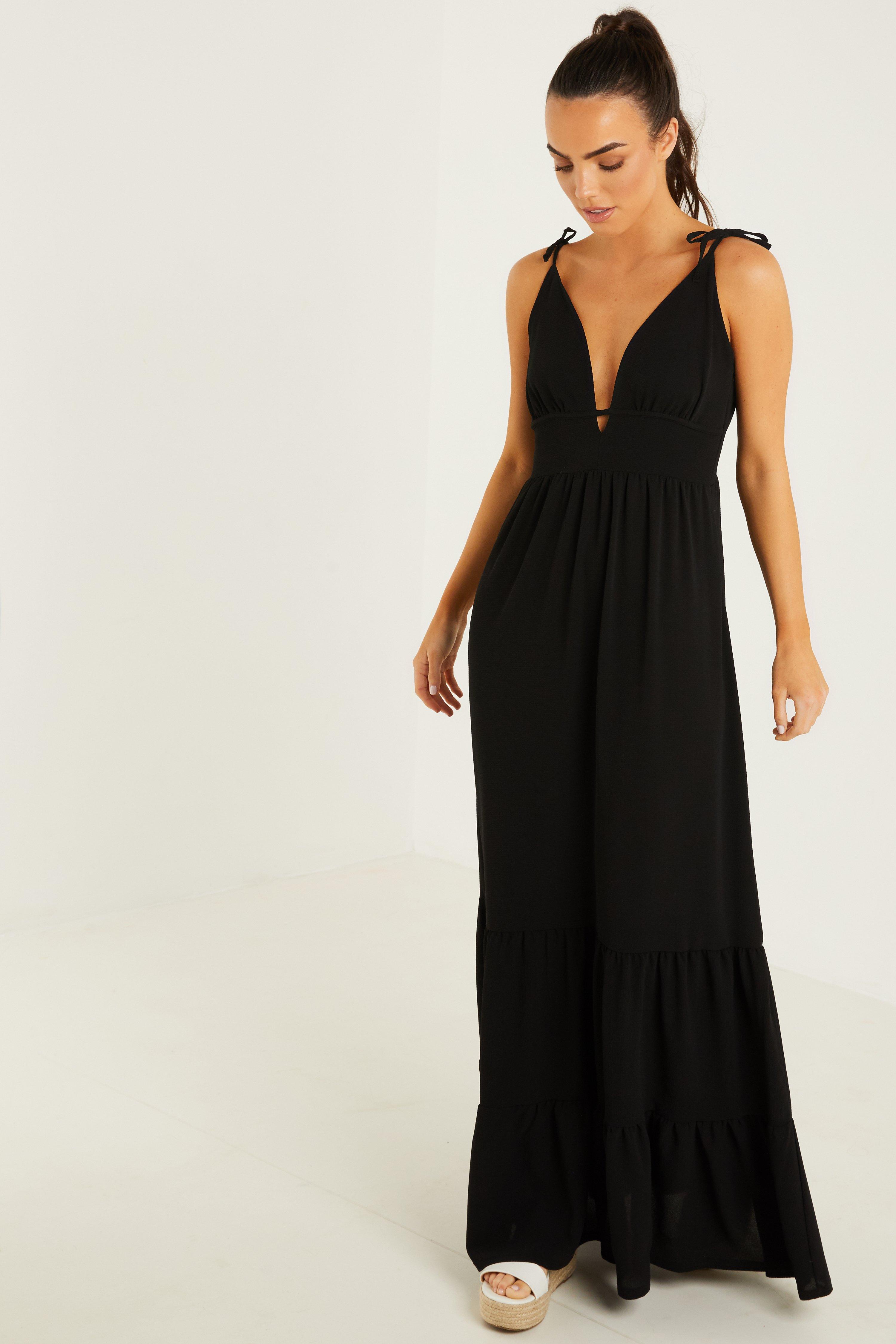 tiered dress black