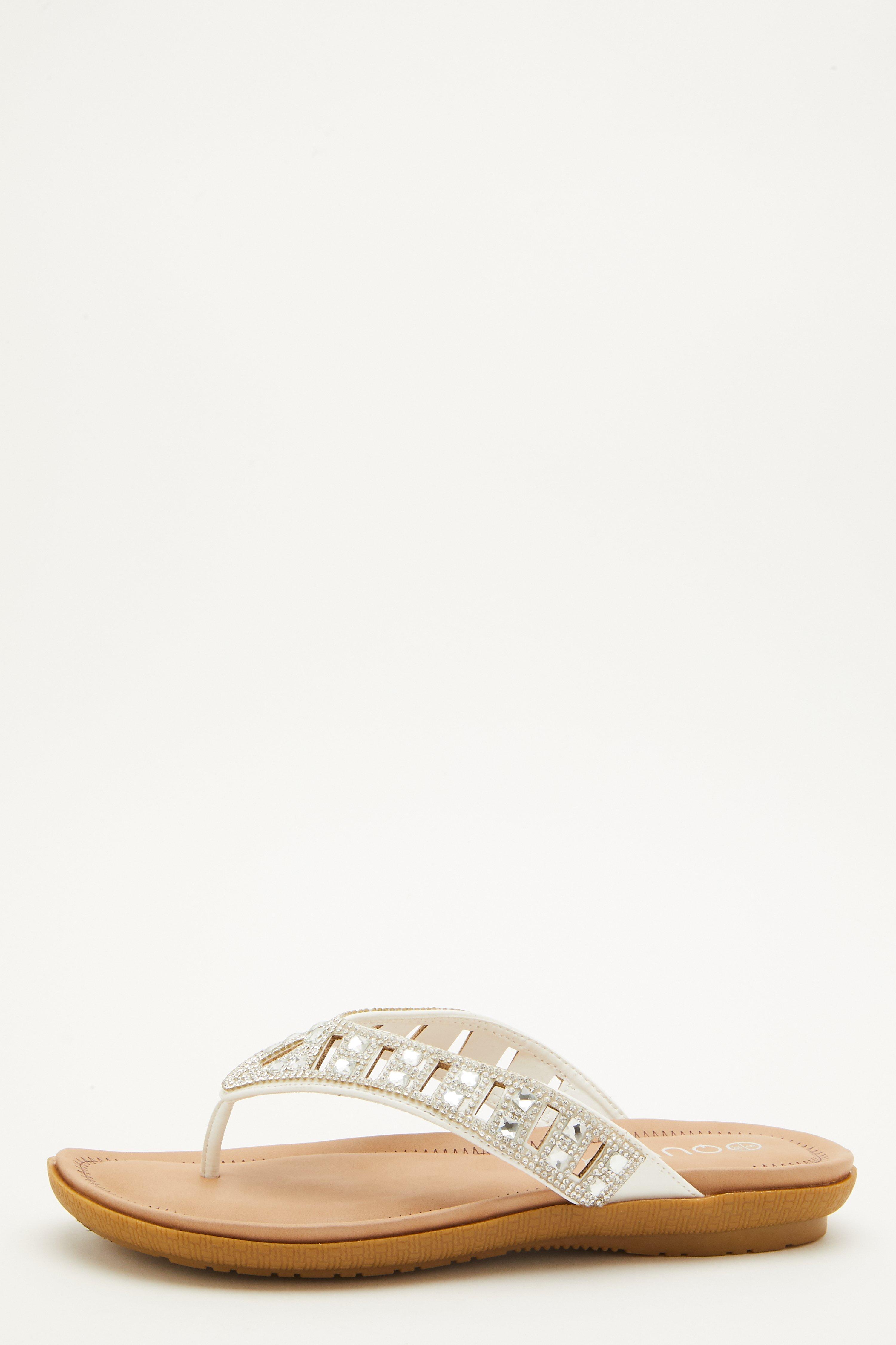 casual white sandals