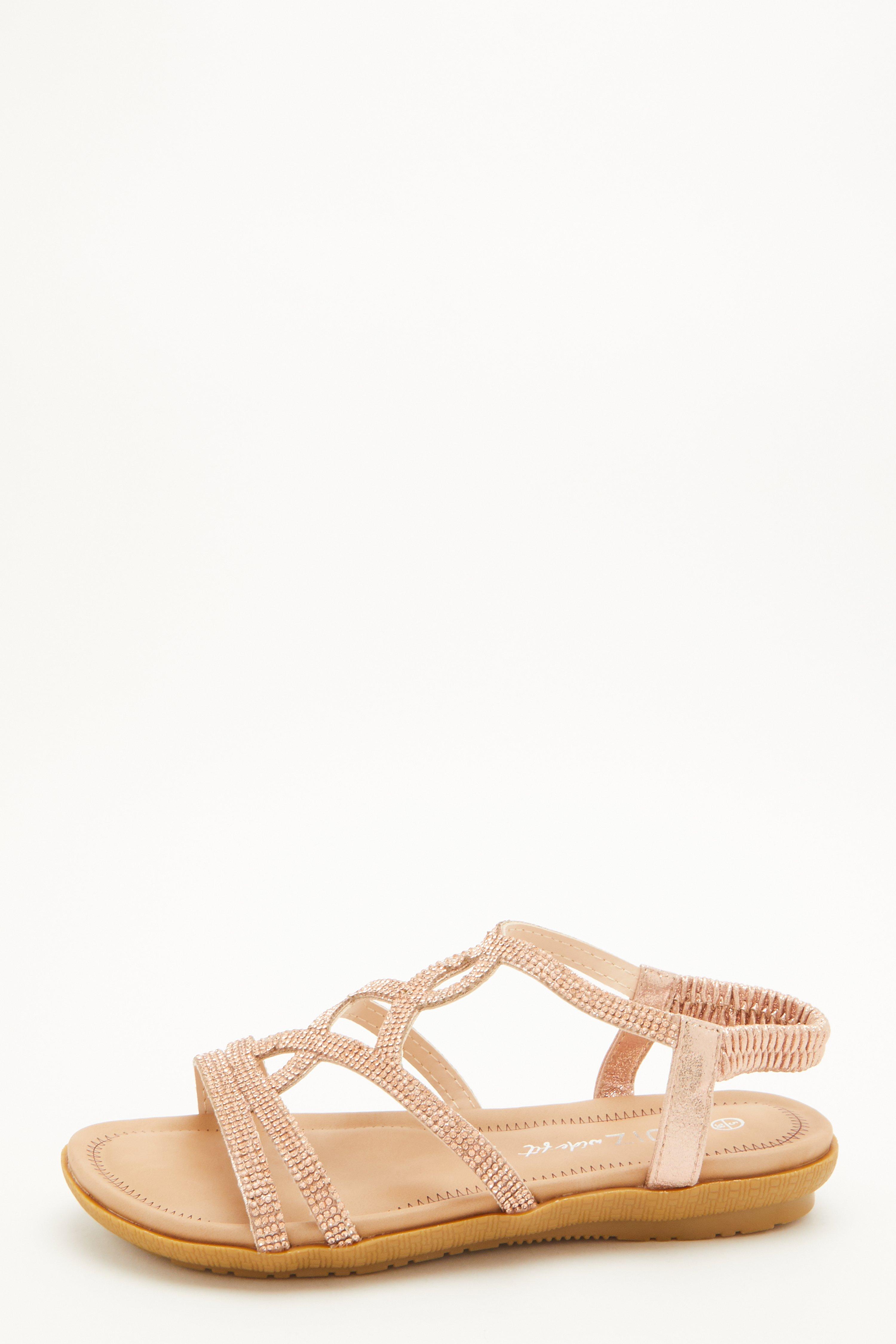 quiz wide fit rose gold sandals