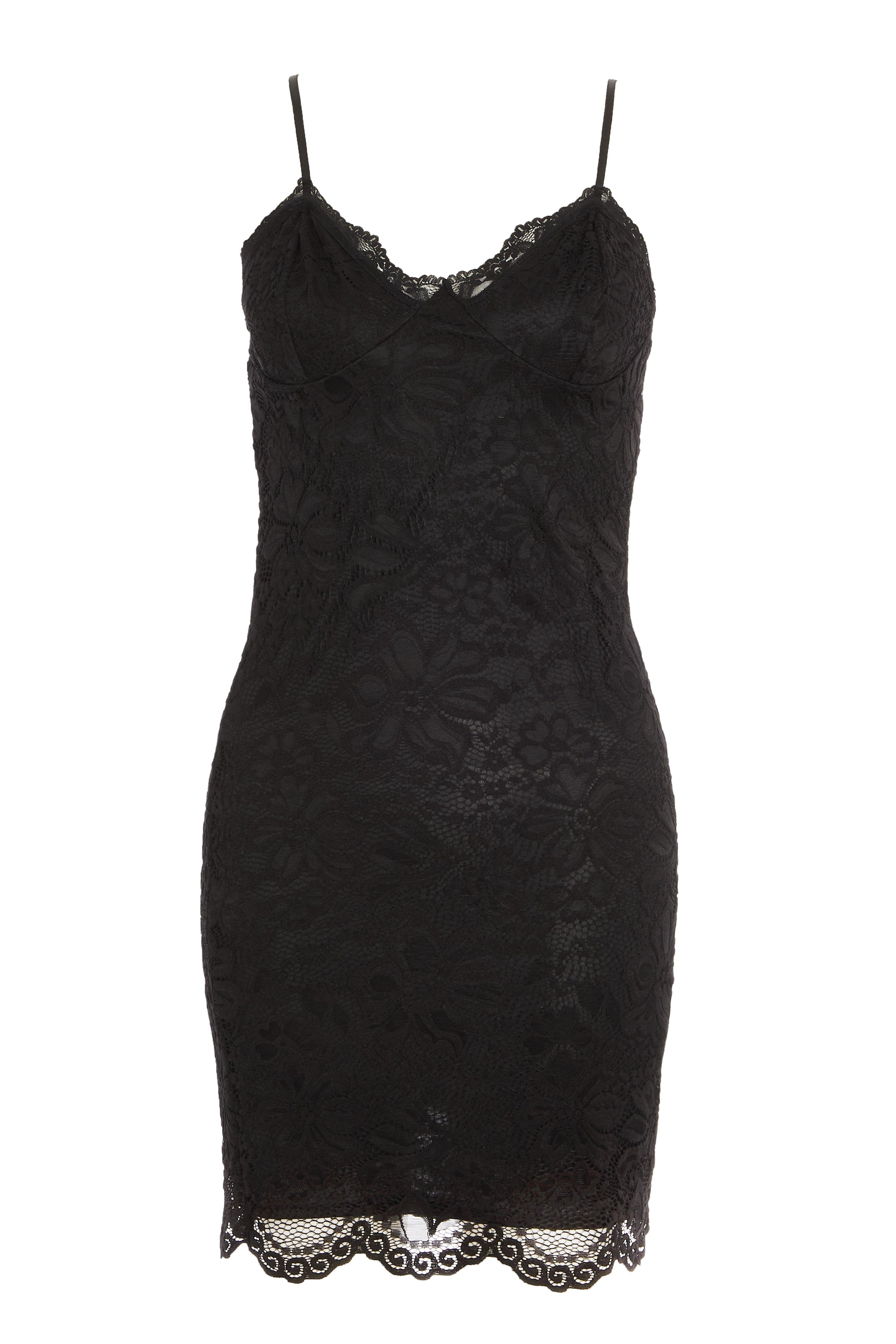 Black Lace Mini Dress - Quiz Clothing