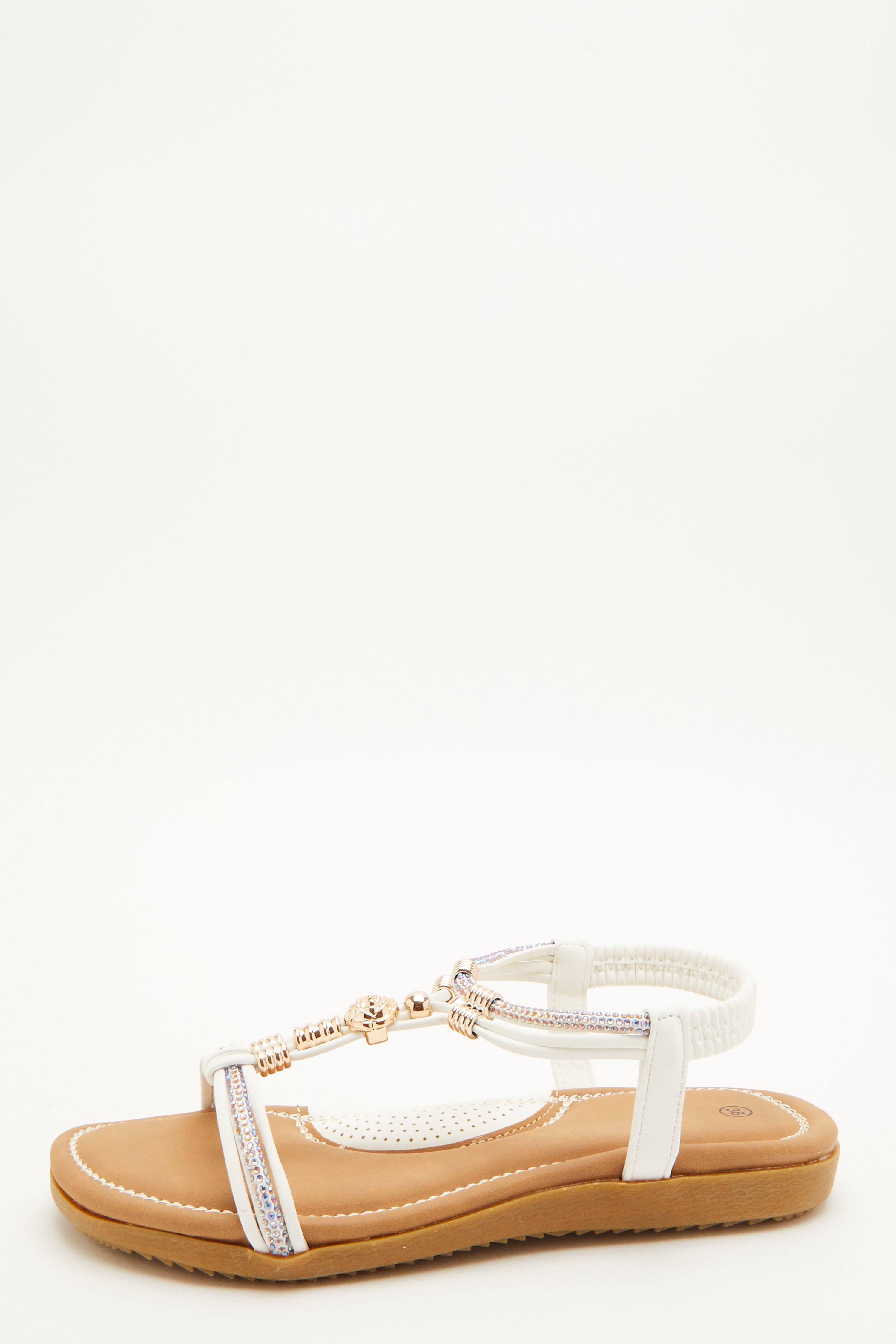 casual white sandals