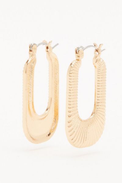 Gold Rectangle Hoop Earrings