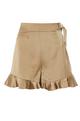 Khaki Satin Frill Shorts