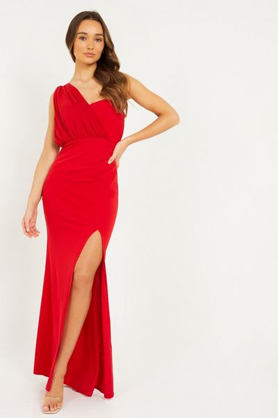 Red Chiffon Maxi Dress