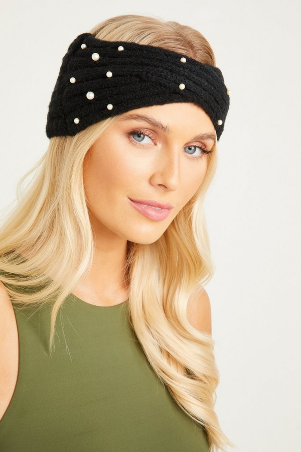 Black Pearl Knit Headband