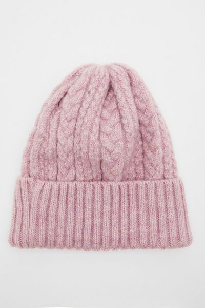 Lilac Cable Knit Hat