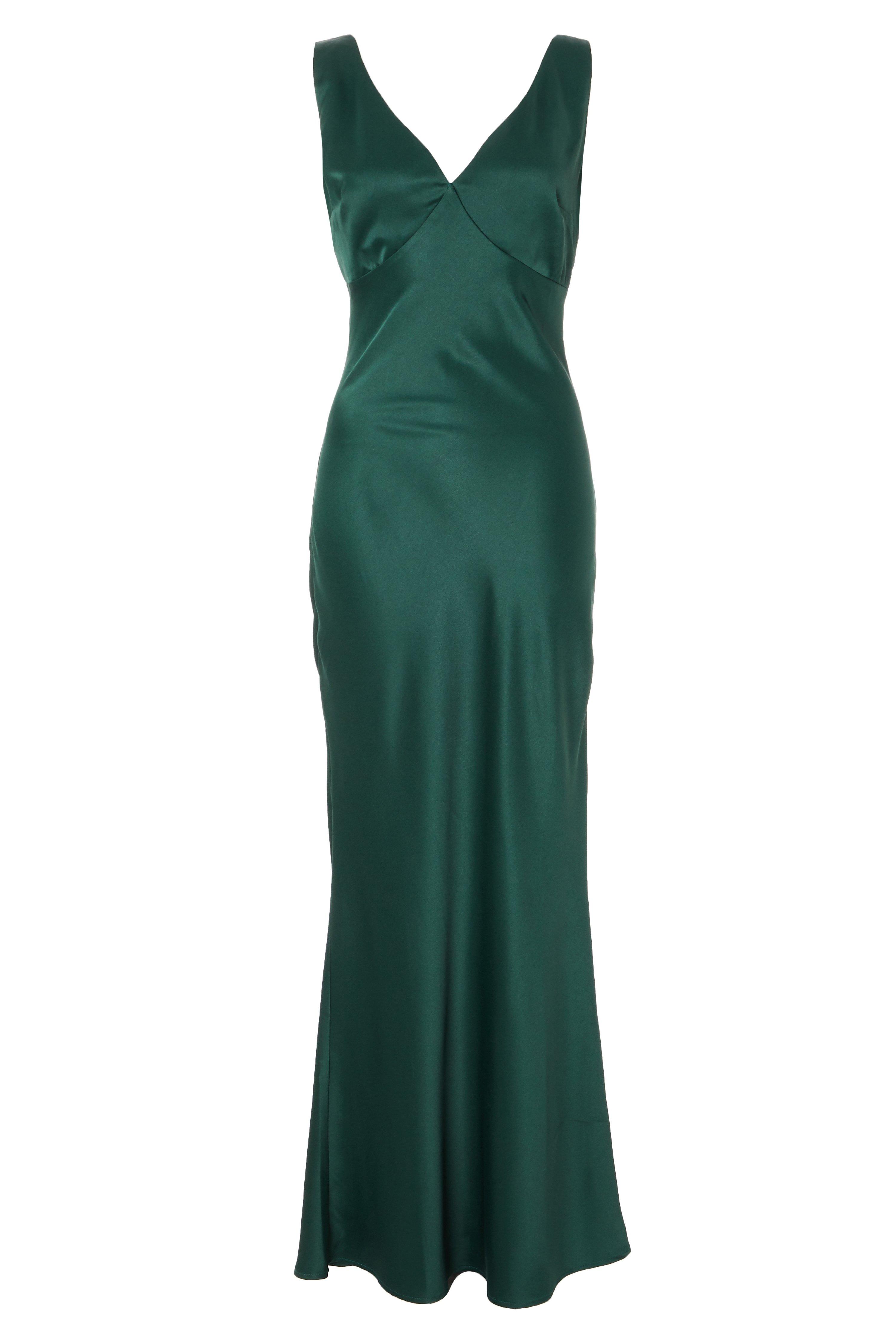 QUIZ green Satin dress | Dresses Images 2022