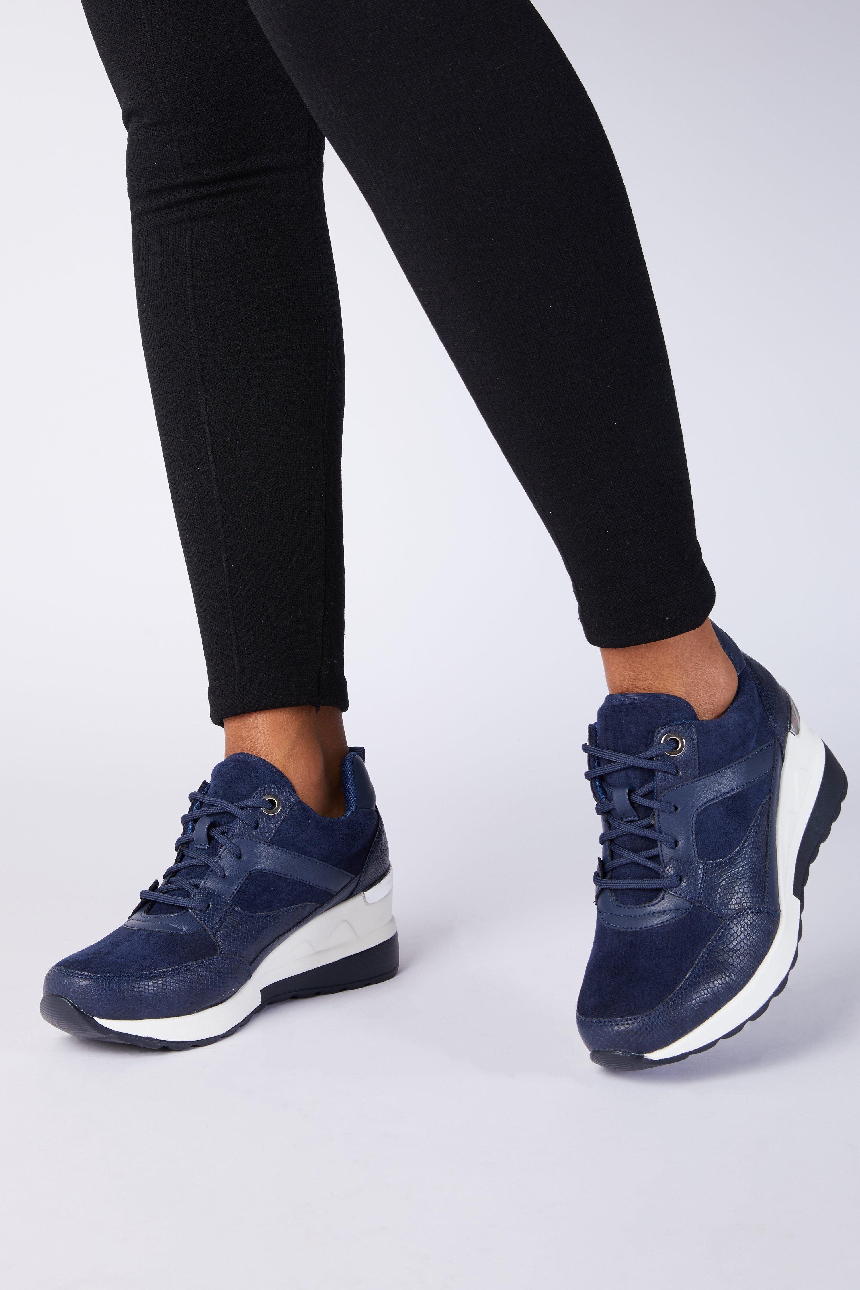wedge trainers navy