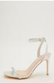 Silver Shimmer Barely There Heeled Sandals