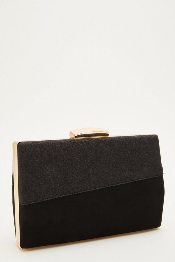 Black Glitter Box Bag