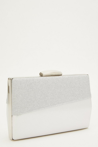 Silver Glitter Box Bag