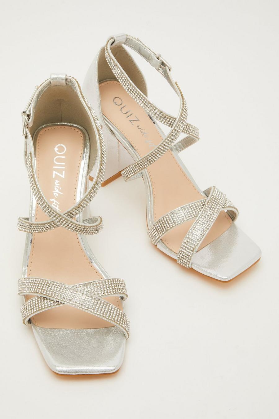 wide fit sparkly sandals