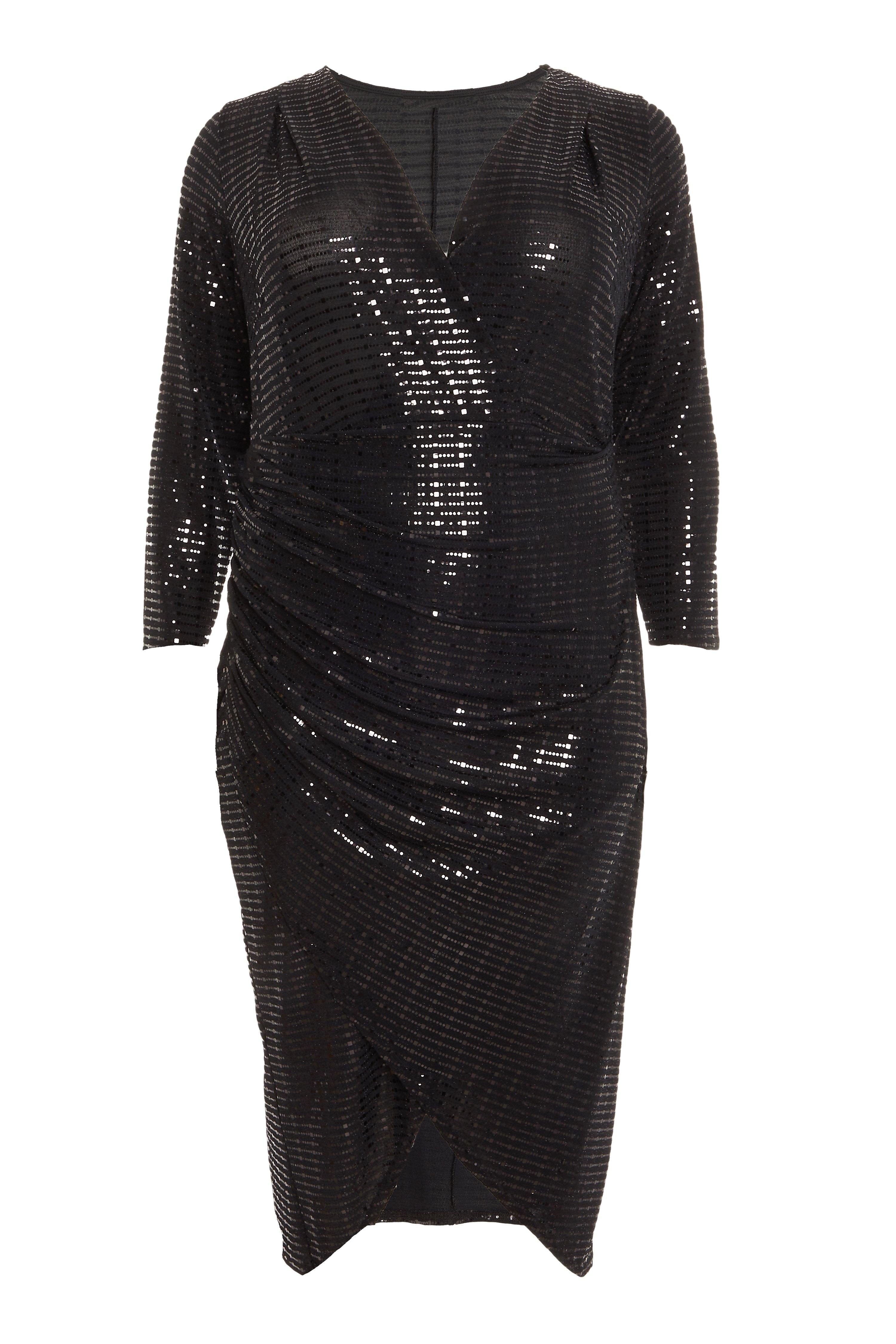 black dress sequin sleeves