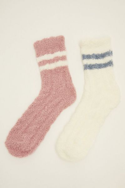 Pink and White Stripe Socks