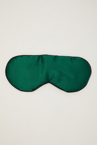 Green Satin Eye Mask Pouch Set