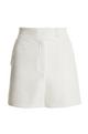 White High Waist Textured Tailored Shorts