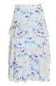 Blue Chiffon Floral Midi Skirt