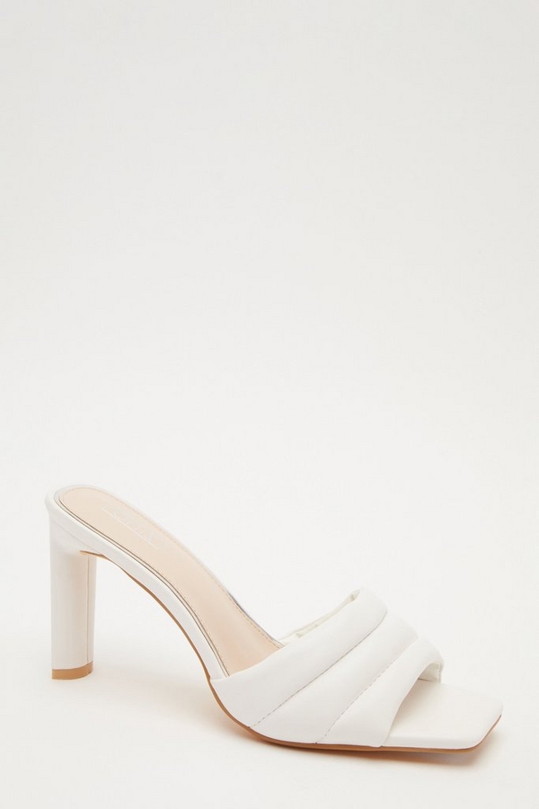 White Padded Mule Sandals