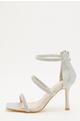 Silver Shimmer Embellished Heeled Sandals