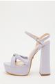 Lilac Platform Knot Heeled Sandals
