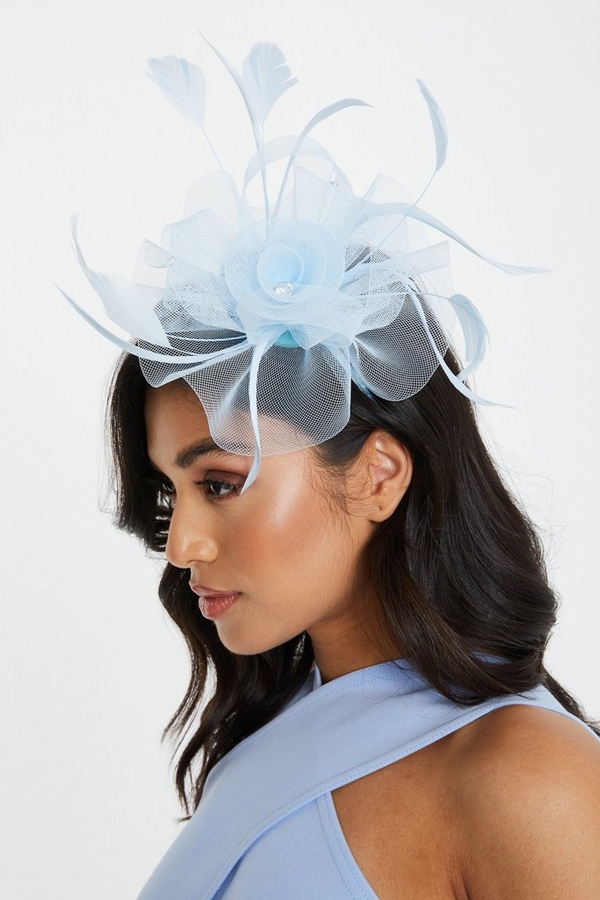 Blue Flower Headband Fascinator