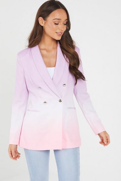 Lilac Ombre Double Breasted Blazer