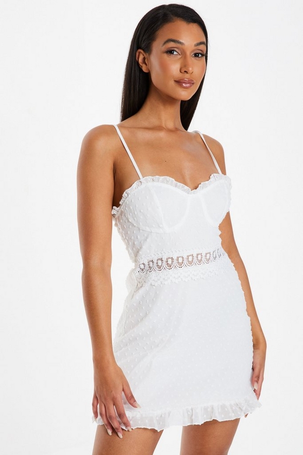 White Lace Bodycon Mini Dress