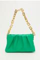 Green Ruched Chain Handle Bag