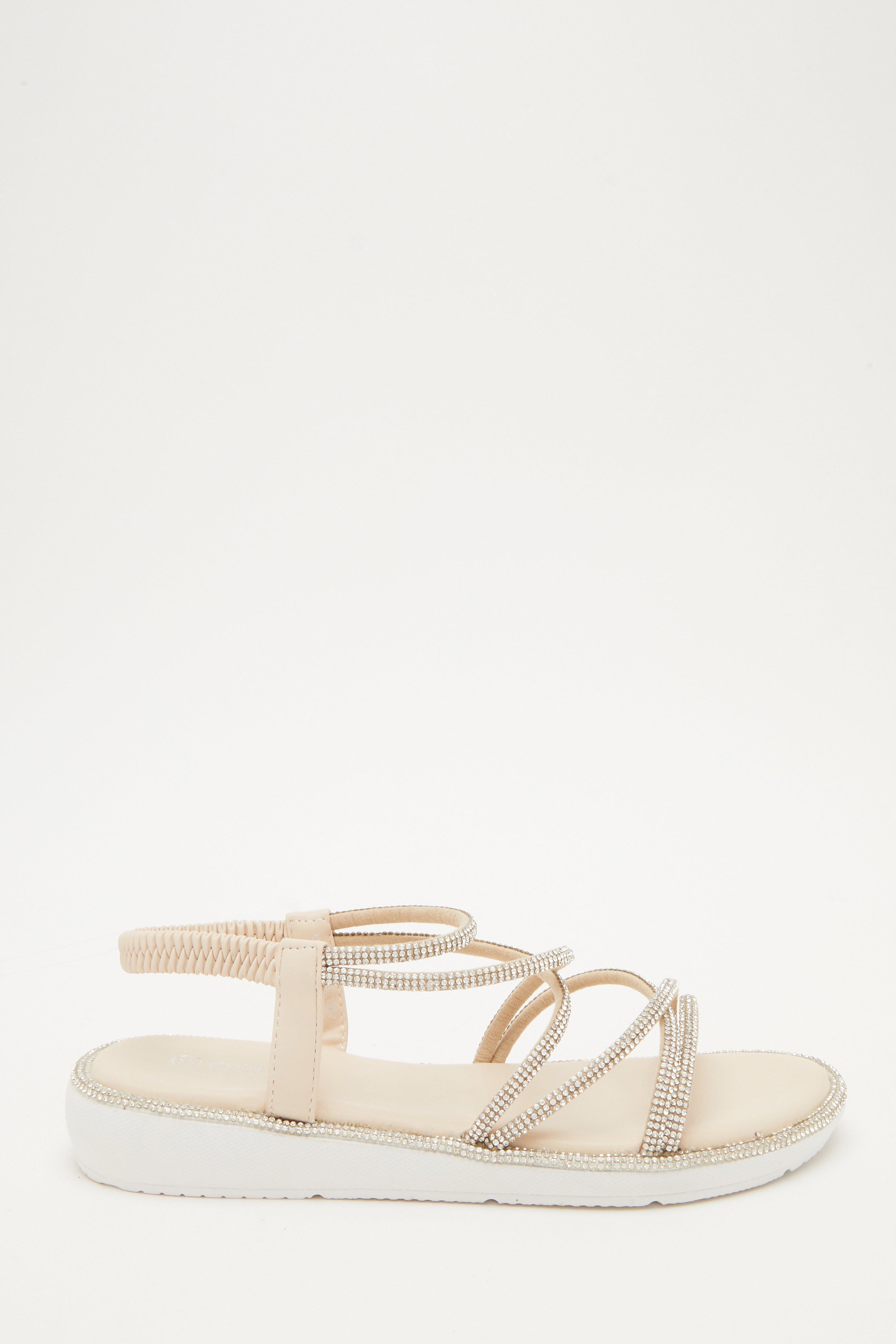 nude flatform sandals