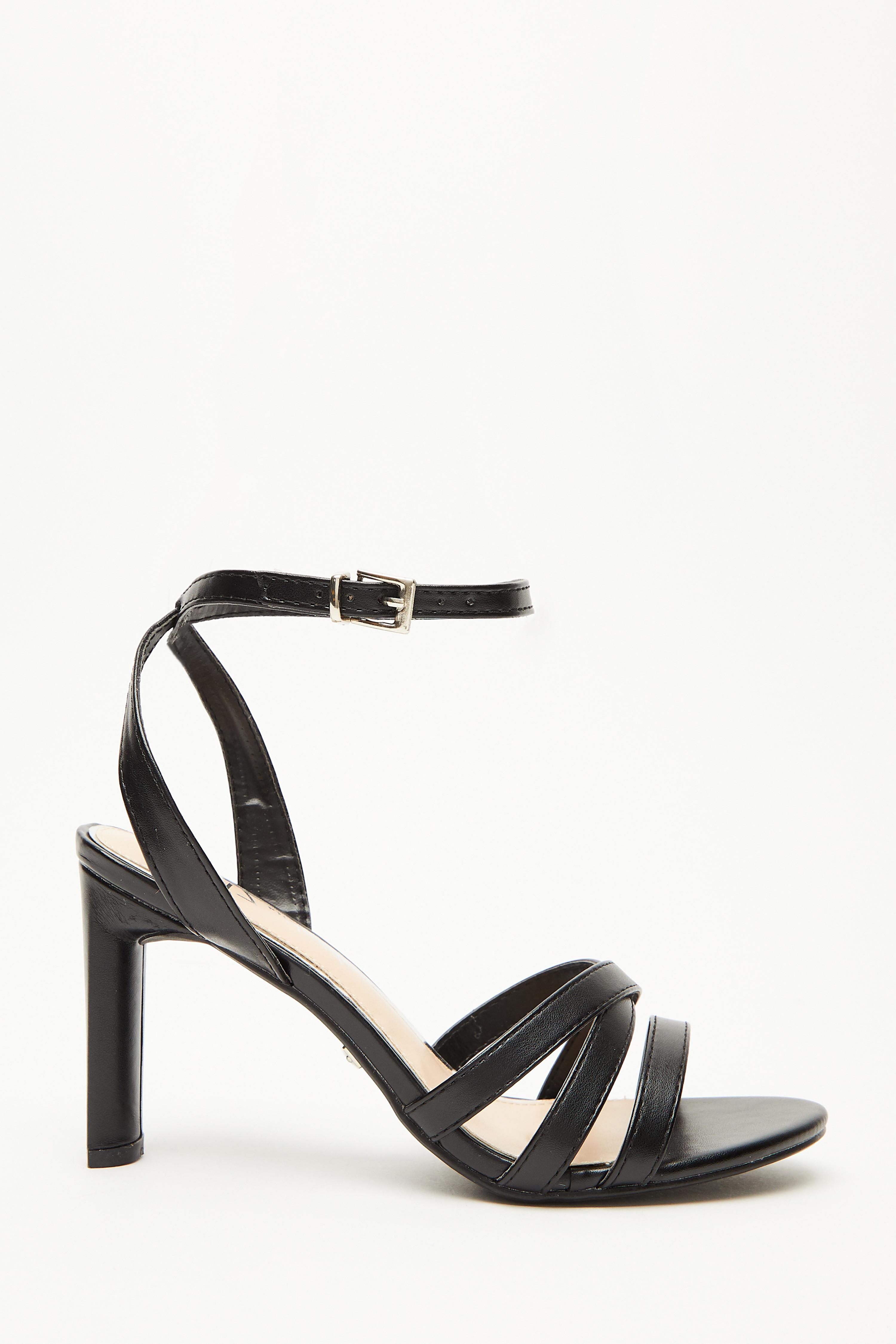 black strappy sandals wide fit