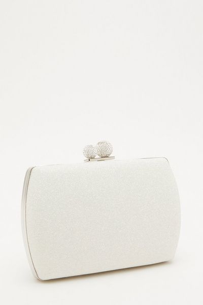 White Glitter Box Bag
