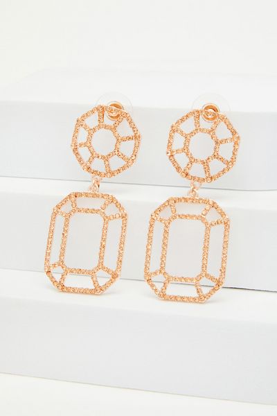 Rose Gold Diamante Earrings