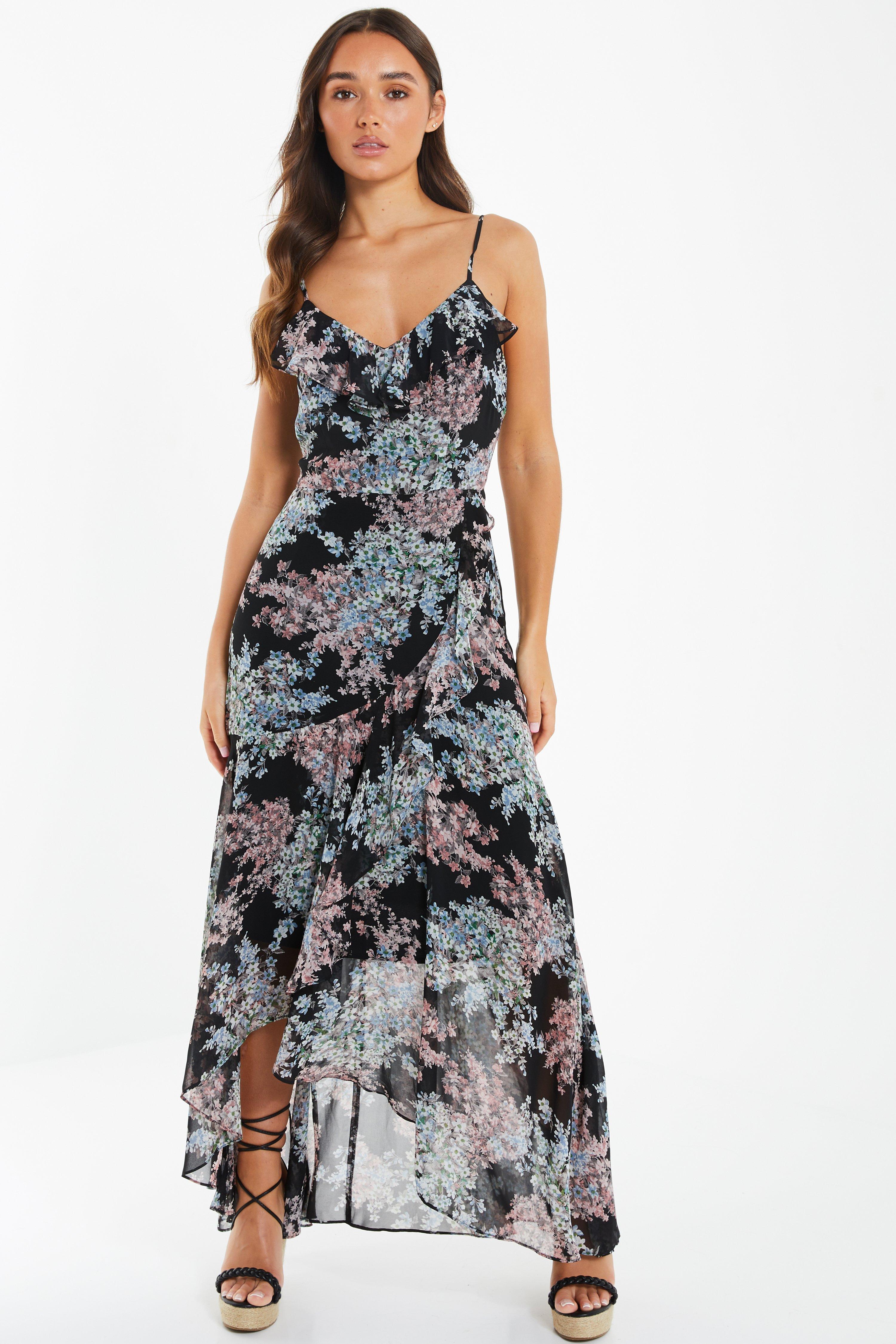 chiffon floral long dress