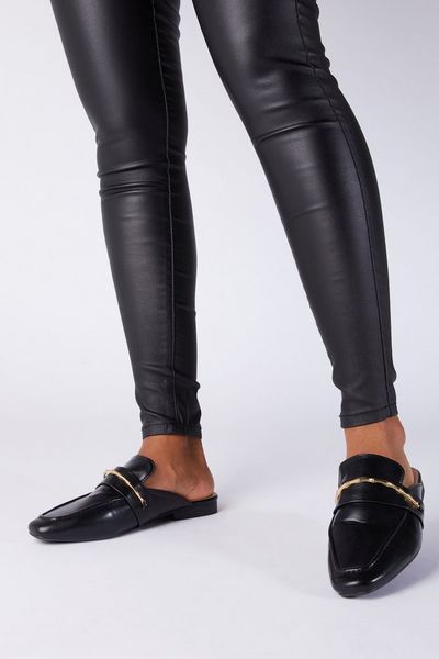 Black Faux Leather Loafer