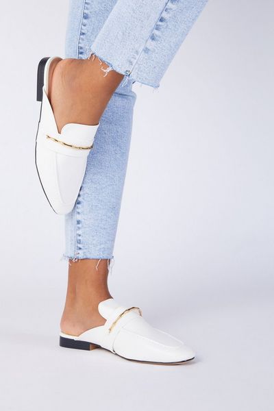 White Faux Leather Loafer