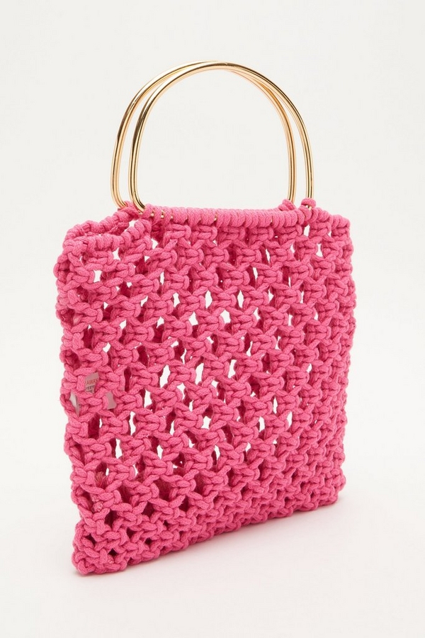 Pink Crochet Handbag