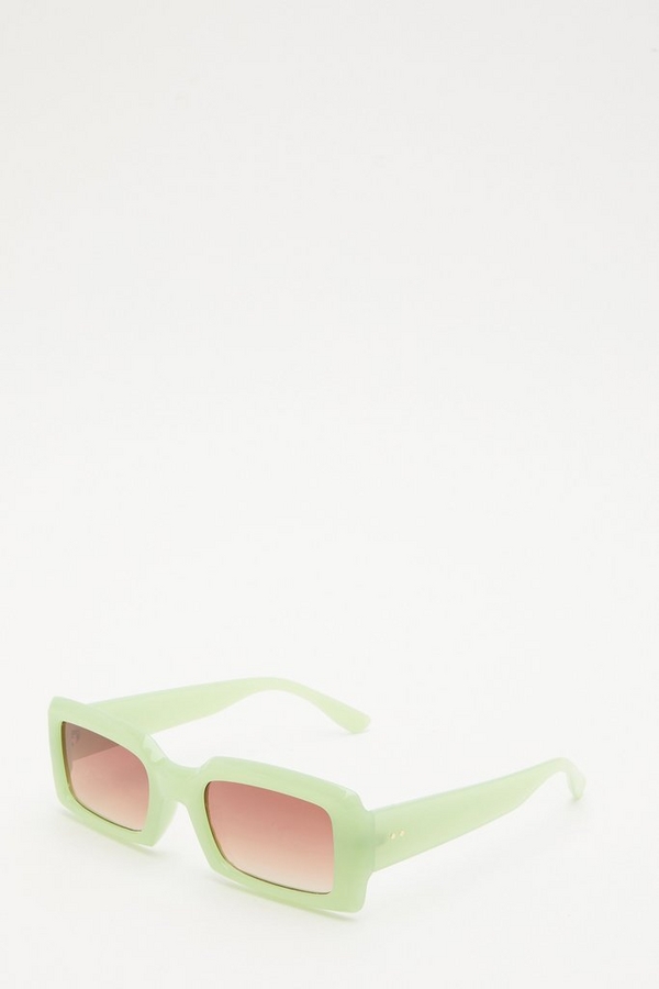 Green Rectangle Frame Sunglasses