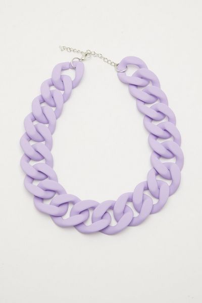 Purple Chunky Chain Necklace