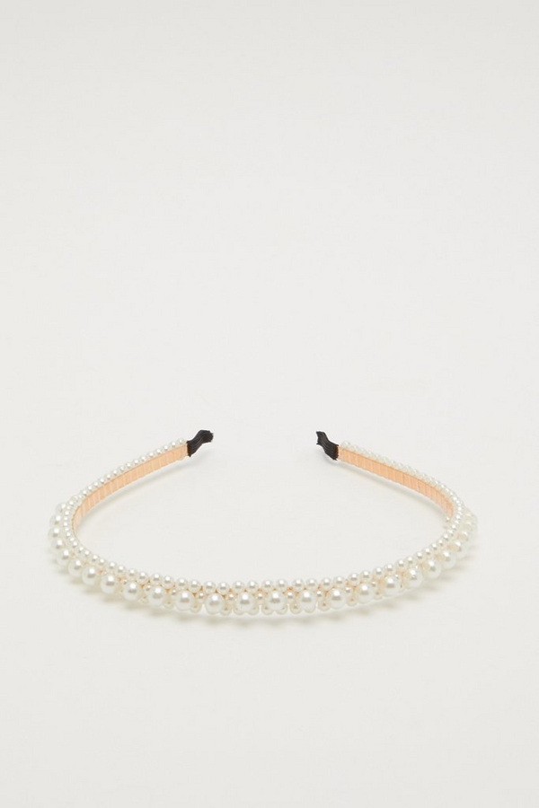 White Pearl Thin Headband