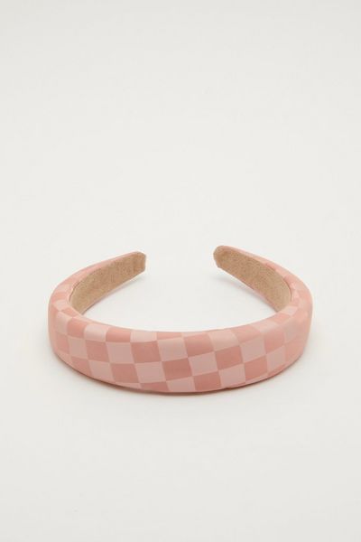 Pink Check Headband