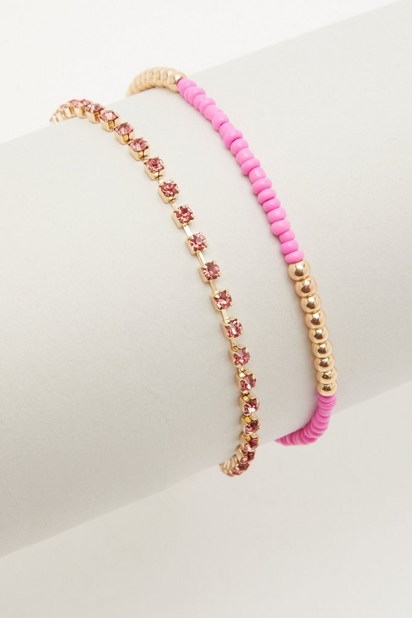 Pink Beaded Anklet