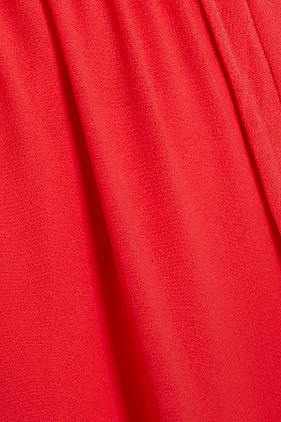 QUIZ Red Cold Shoulder Frill Fishtail Midi Dress Vestito da Sera Donna 