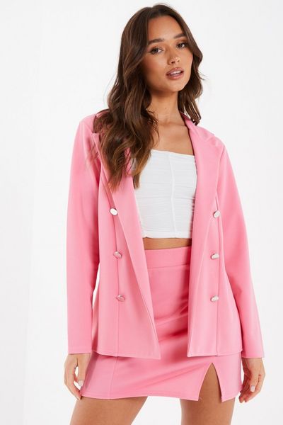 Pink Buttoned Blazer