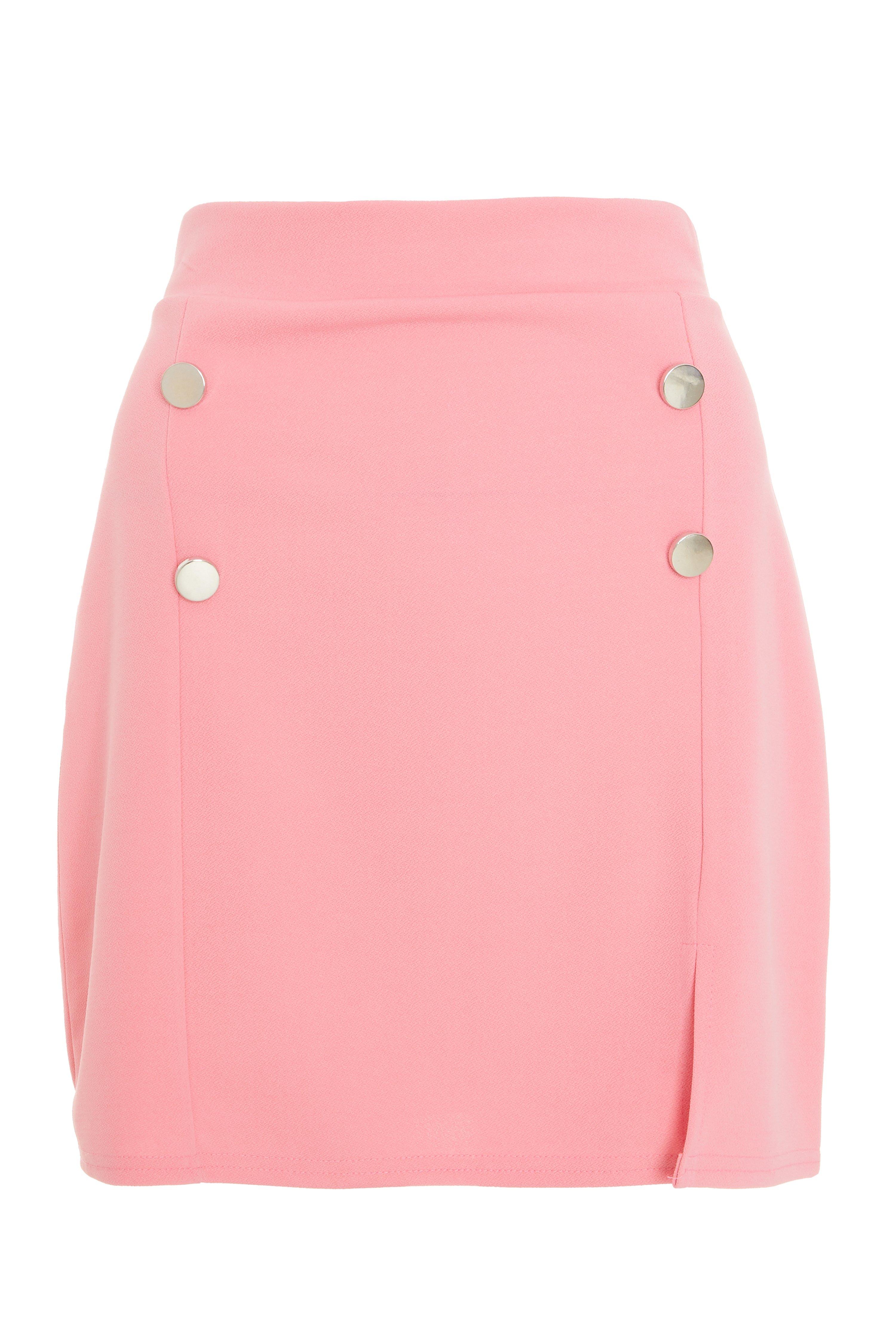 Pink High Waist Mini Skirt - Quiz Clothing