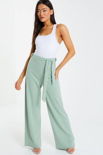 Sage High Waisted Trousers