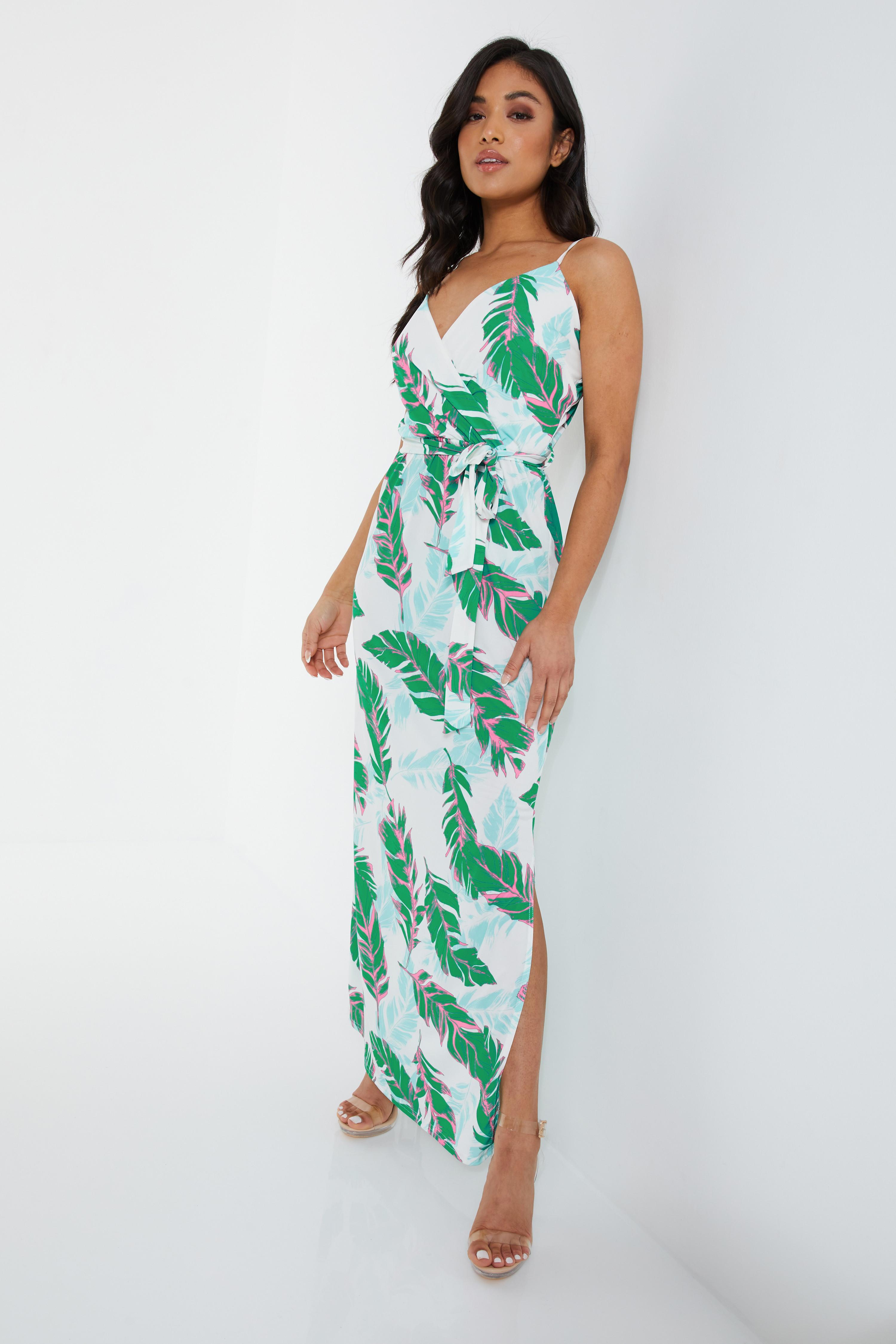 tropical white dress