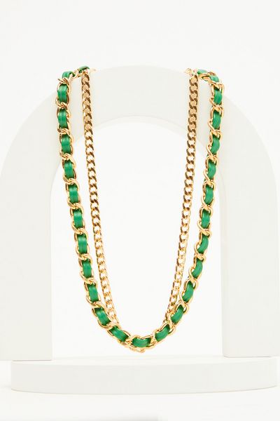Green Woven Chain Necklace