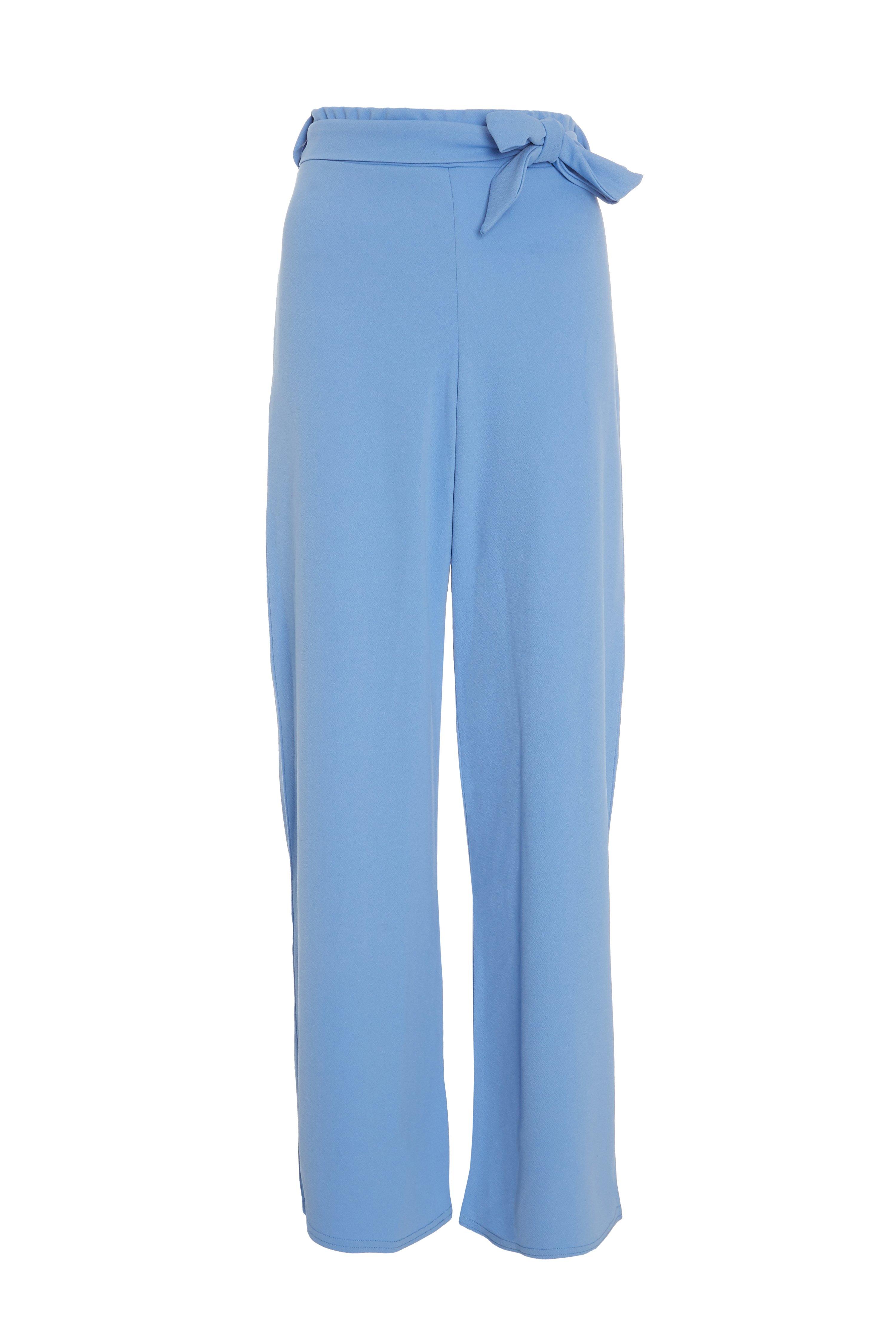 Petite Blue High Waisted Trousers - Quiz Clothing