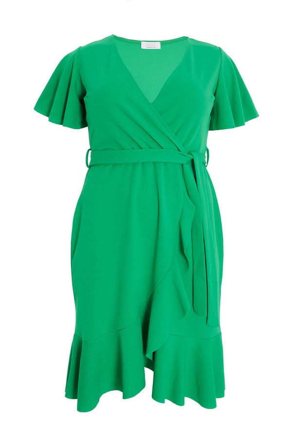 Curve Green Frill Midi Dress