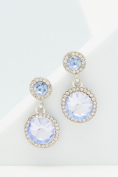 Light Blue Stone Drop Earrings